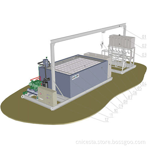 Icesta Containized Block Ice Machine with Remote Controller